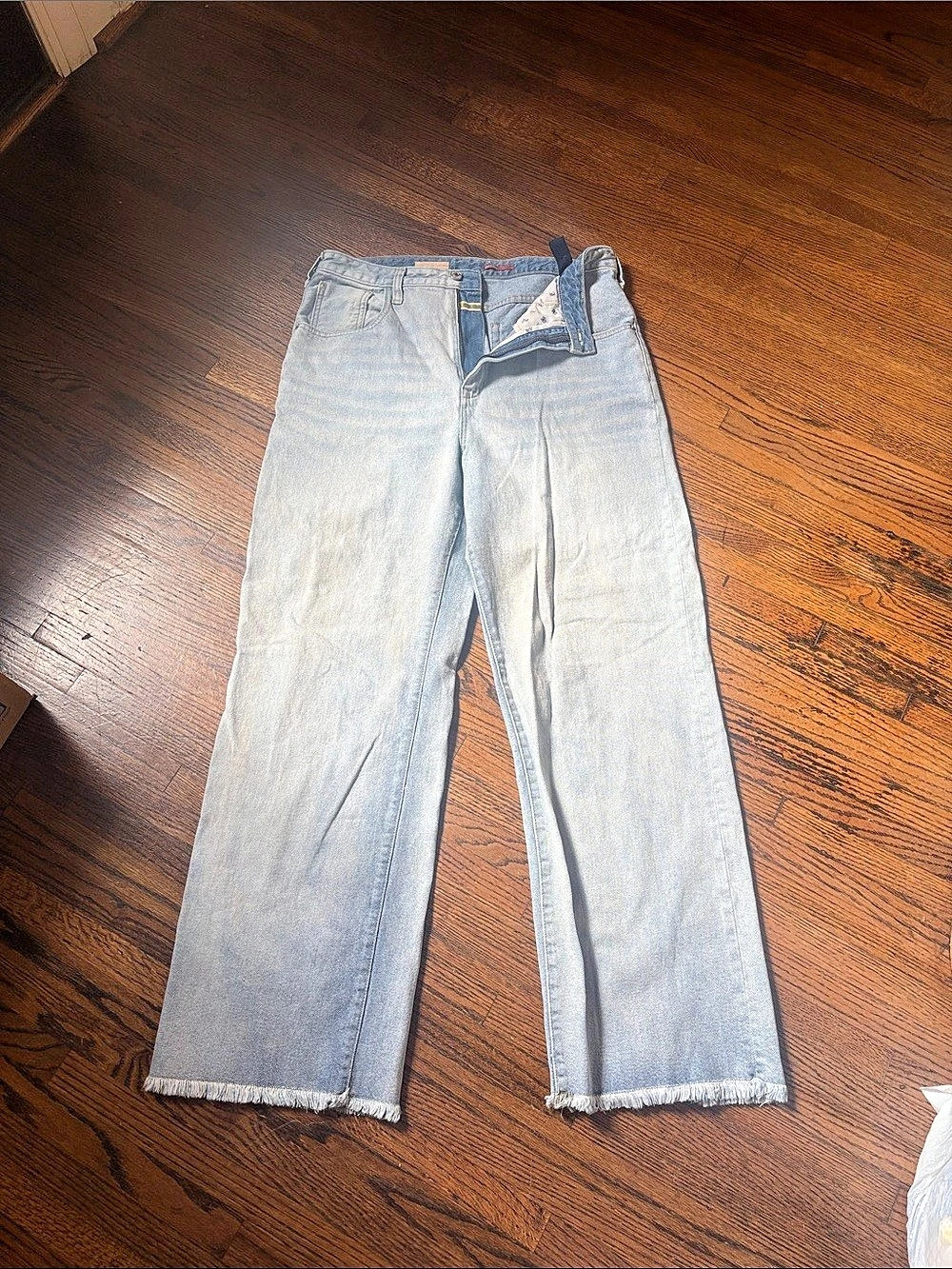 Veronica Beard Taylor Two-Tone Wide-Leg Jean Blue Jeans